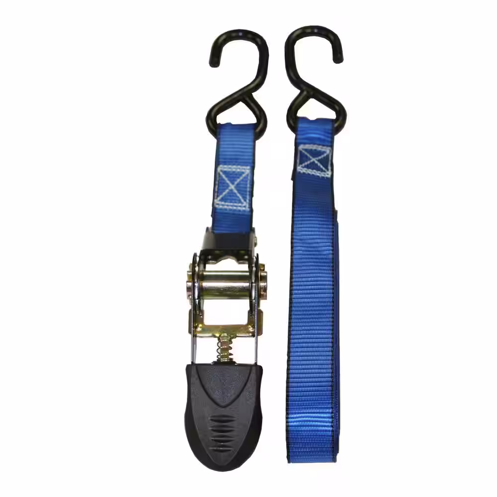EVEREST 1 in. x 12 ft. Blue Webbing Ratchet Tie-Down Strap (6-Pack)