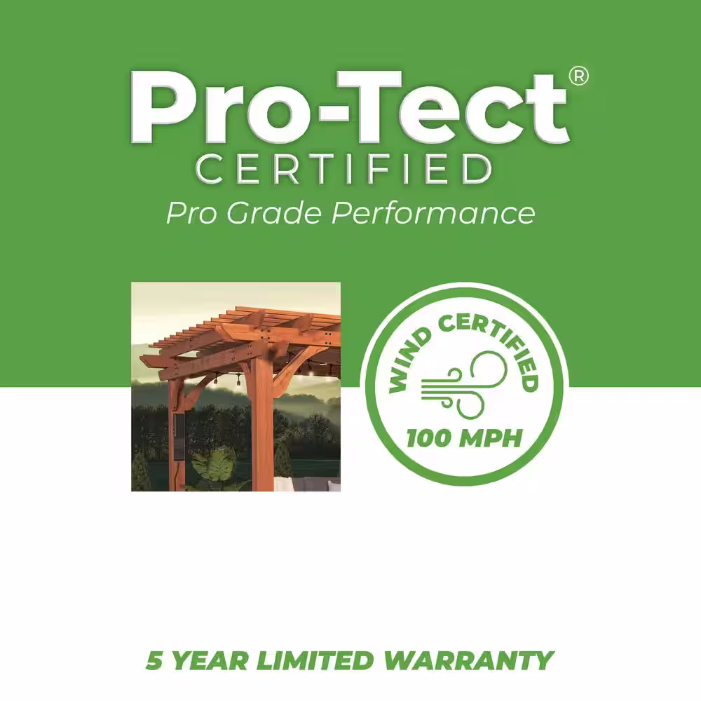 None Beaumont 14 ft. x 12 ft. Light Brown All Cedar Wooden Pergola