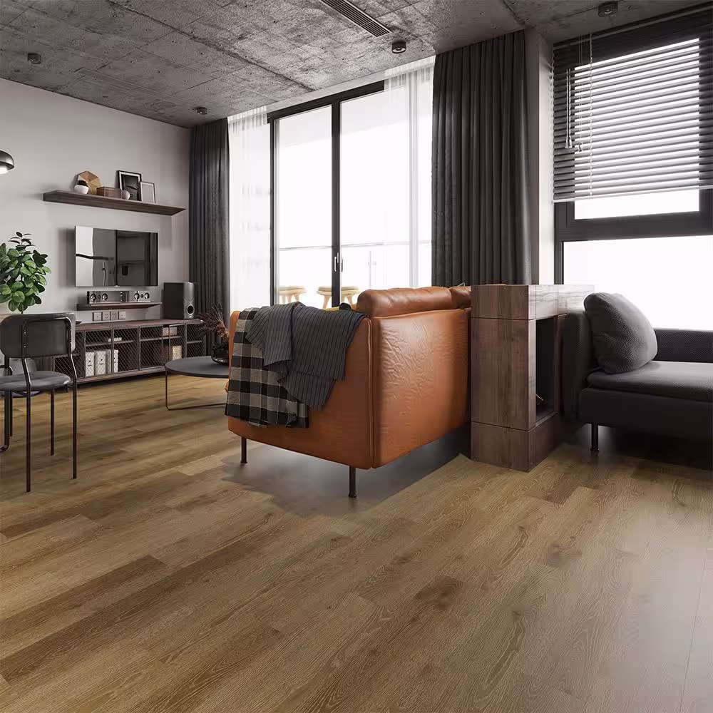 ACQUA FLOORS Crowned Hazel 6 MIL x 6 in. W x 36 in. L Glue Down Waterproof Luxury Vinyl Plank Flooring (48 sqft/case)