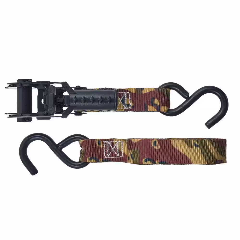 Keeper 1 in. x 12 ft. 500 lbs. Desert Camo Ratchet Tie Down Strap (4 Pack)