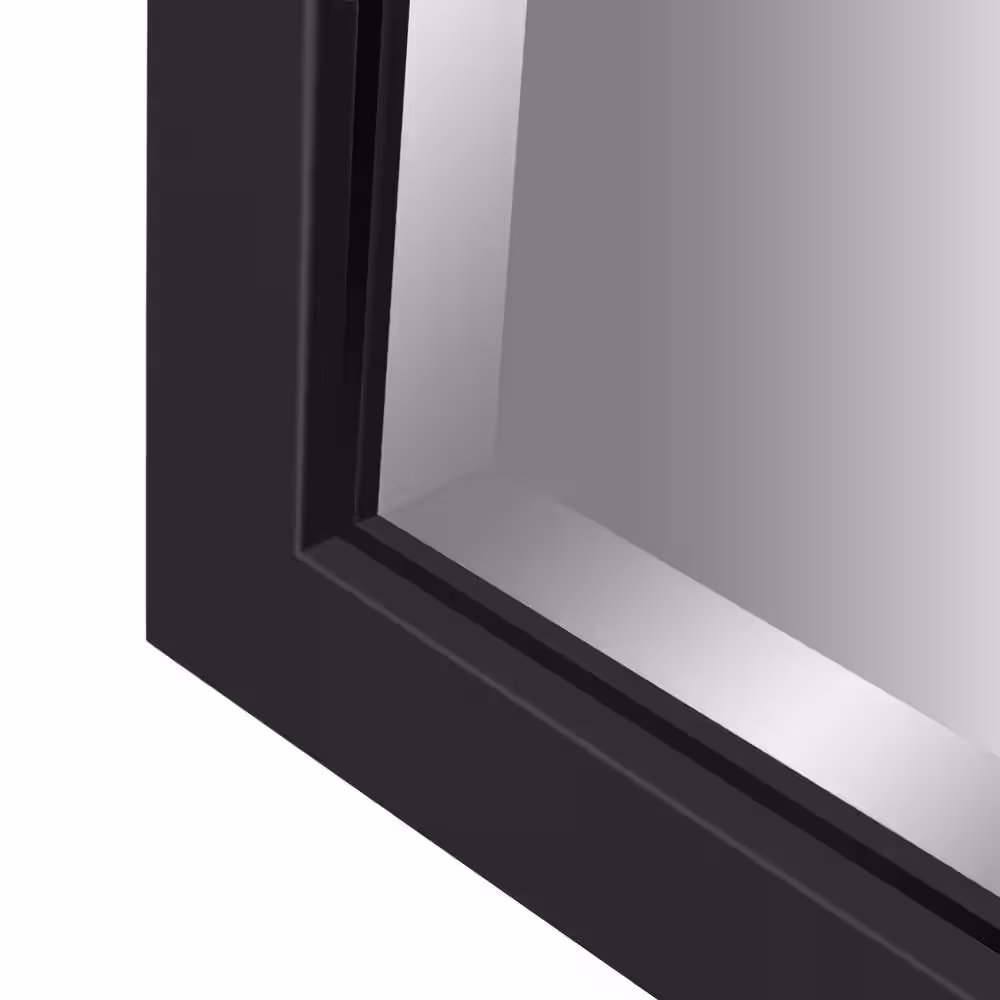 Deco Mirror 24 in. W x 30 in. H Metal Framed Beveled Edge Rectangular Vanity Mirror in Black