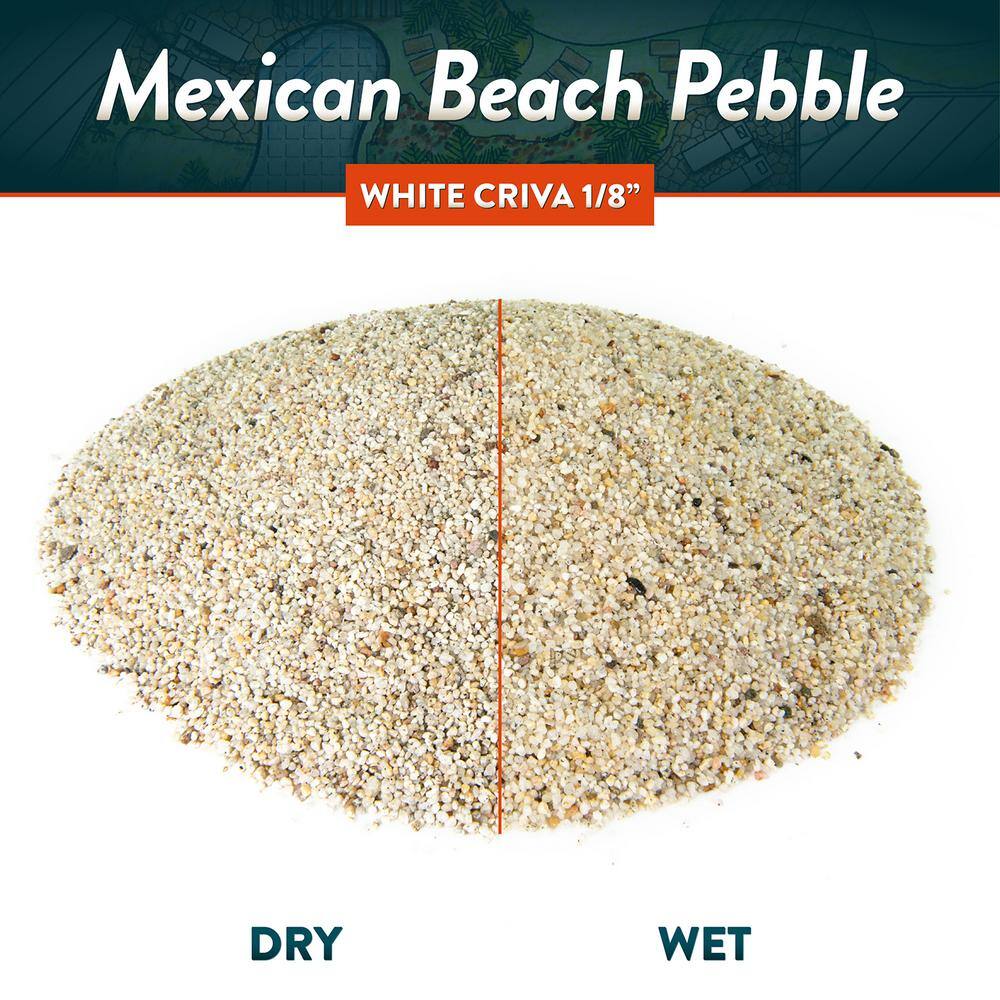 Southwest Boulder & Stone 21.6 cu. ft., 1/4 in. 2000 lbs. White Criva Mexican Beach Pebble Smooth Round Rock for Garden and Landscape Design