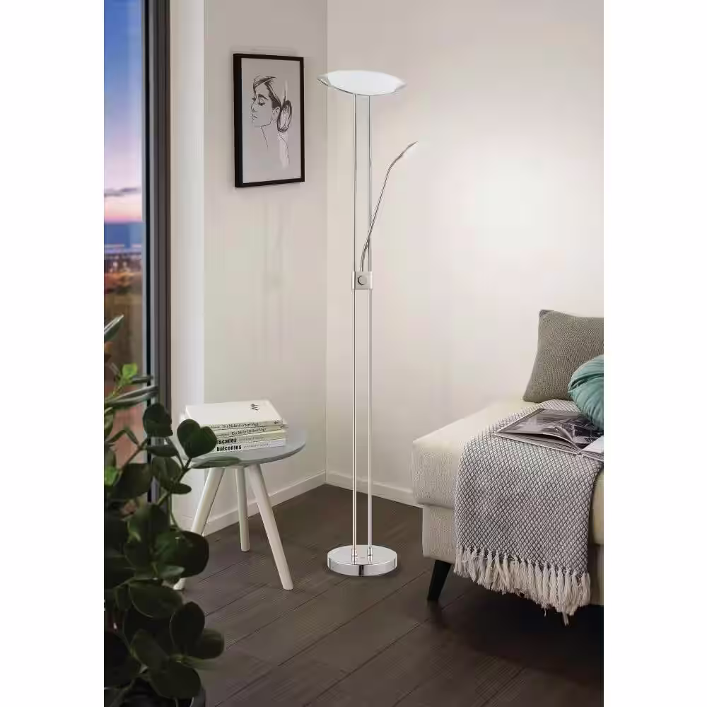Eglo Baya 1 70.87 in. Chrome Integrated LED Floor Lamp