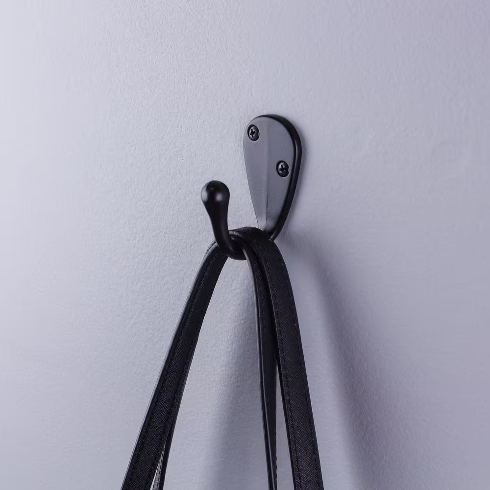 Everbilt Matte Black Light Duty Single Robe Hook (5-Pack)