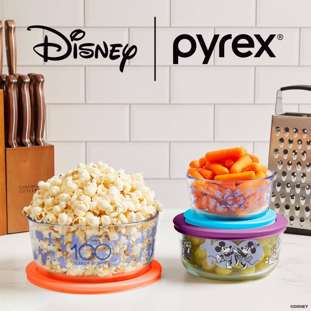 Pyrex 6-piece Glass Food Storage Set, Disney Commemorative Series
